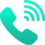 Teal-green phone call icon with handset on solid background – representing 24/7 free support at GS Trainings Pakistan.