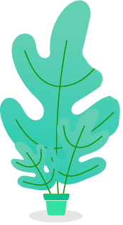 GS Trainings visual design shape with plant and plant pot